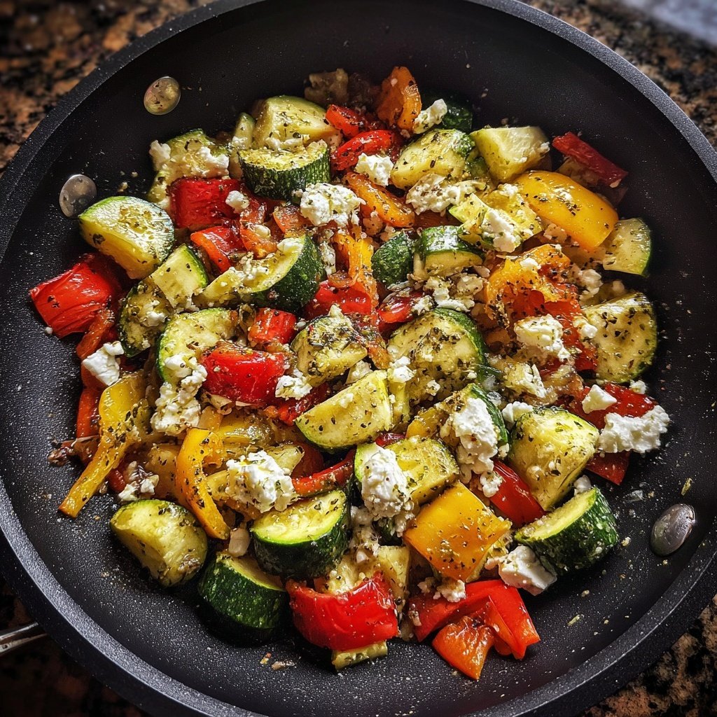 Kalorienarme Zucchini Pfanne Mit Feta