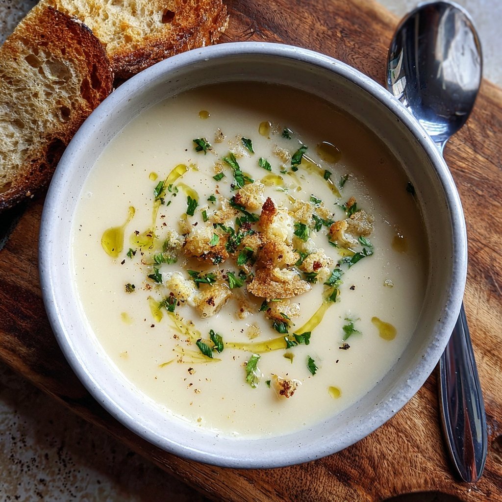 Cremige Blumenkohlsuppe mit Zitronenöl