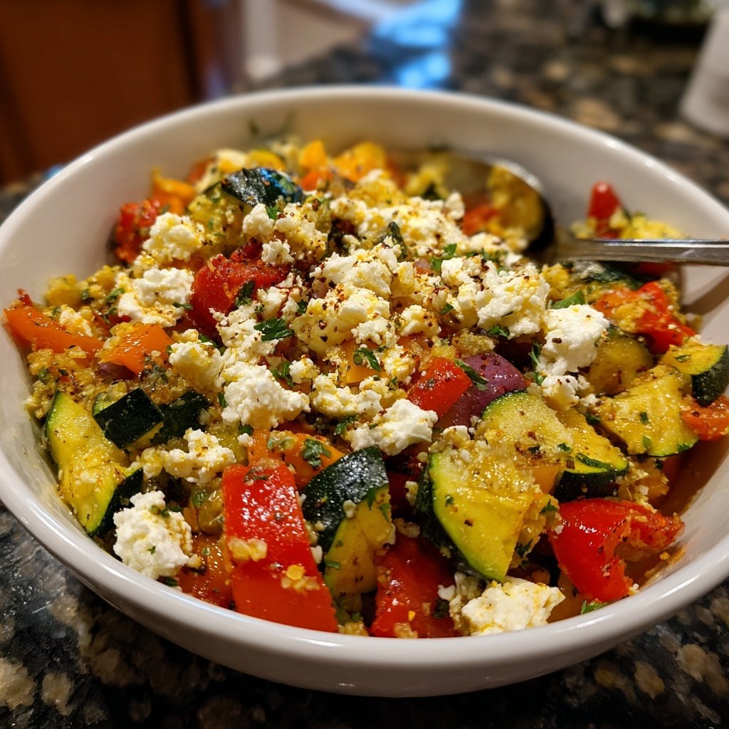 Gesund & Leicht Mediterrane Gemüsepfanne mit Feta