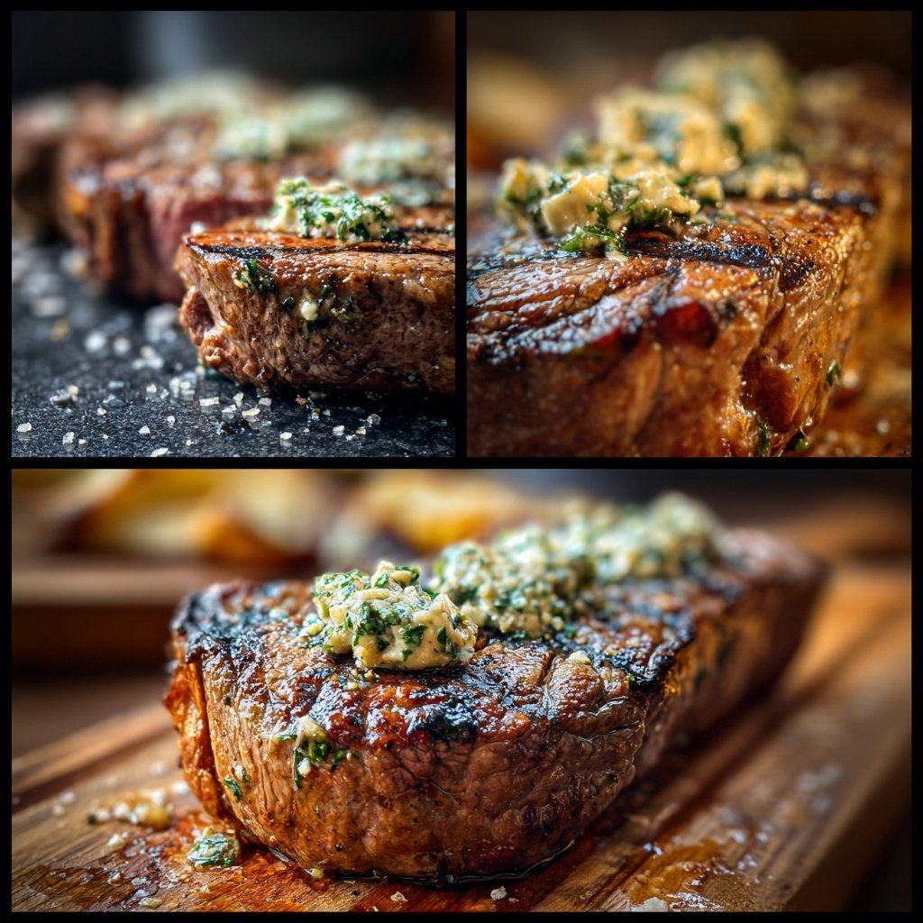 Gegrilltes Rindersteak Mit Knoblauch Kräuter Butter
