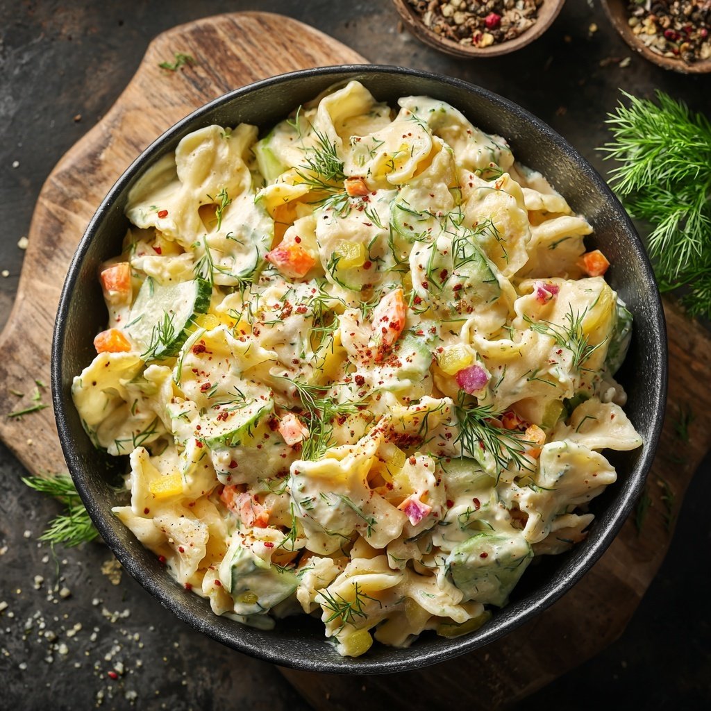 Nudelsalat Mit Gurke Und Dill