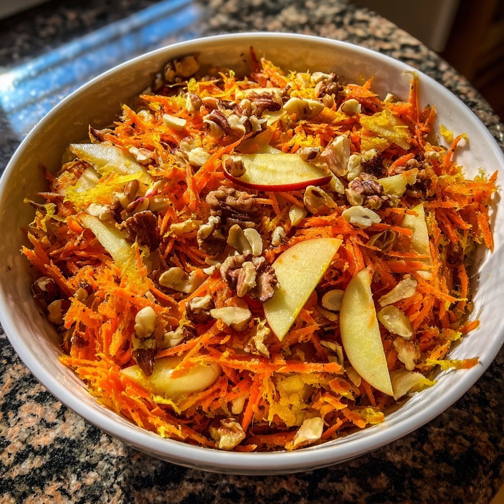 Karotten Salat Mit Apfel Und Nüssen