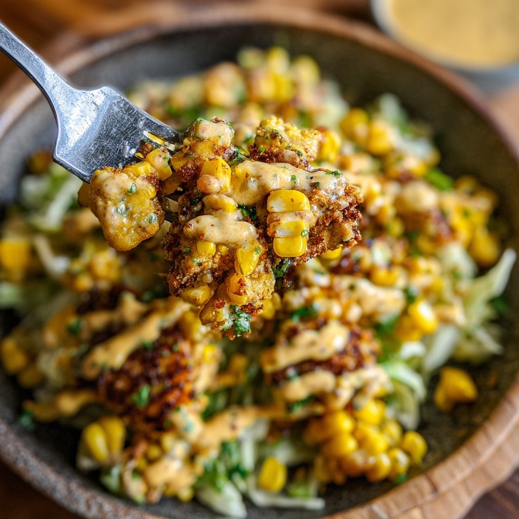 Chinakohl-Salat mit Mais und Honig-Senf-Dressing